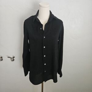 Zegna 100% Cotton Button Down Men's Black Shirt